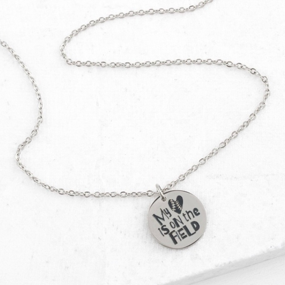 NWT Plunder Stainless Steel Baseball Pendant Necklace - Silver